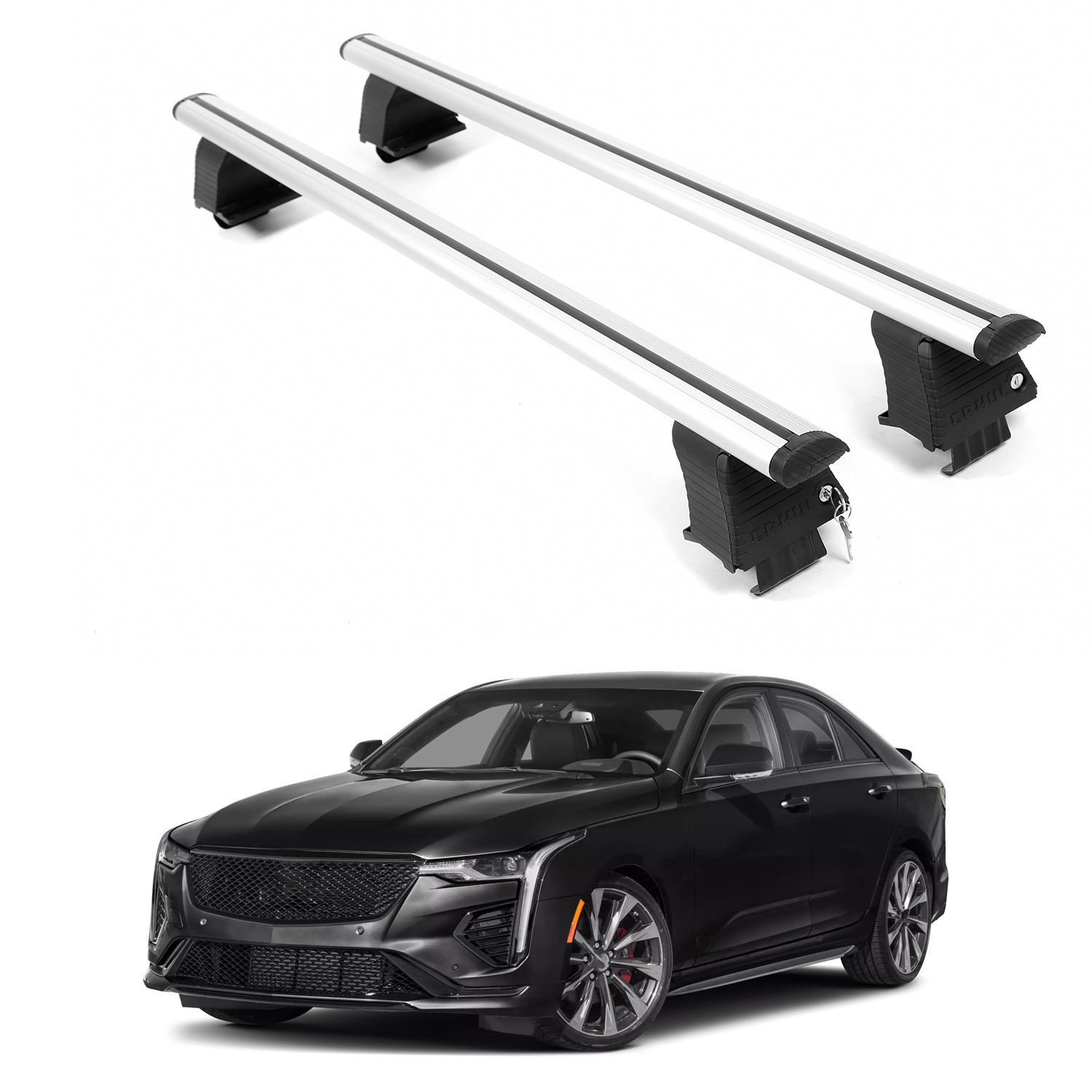 2020-2026 Cadillac CT4-V Roof Rack Cross Bars - Lockable | ERKUL